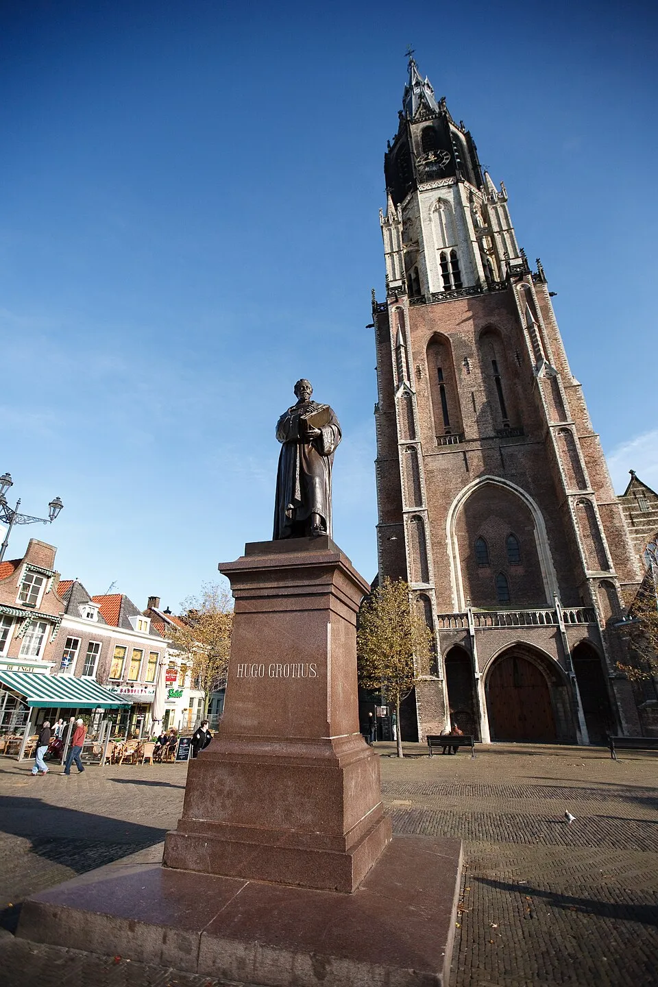 Markt square and the New Church in Delft.